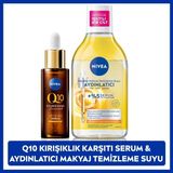NIVEA Q10 Kırışıklık Karşıtı Çift Etkili Cilt Serum 30ml, Aydınlatıcı Micellar Makyaj Temizleme Suyu 400ml, Cilt Bakım, Suya Dayanıklı Makyajı Çıkarır