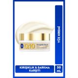NIVEA Q10 Kolajen Peptit içeren Sarkma ve Kırışıklık Karşıtı Yüz Kremi 50ml, Bariyer Güçlendirici