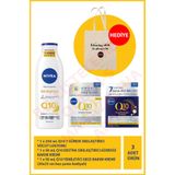 NIVEA Q10 Power 3’lü Cilt Bakım Seti – Sıkılaştırıcı Losyon, Gündüz ve Gece Kremi + Hediye Bez Çanta