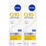 NIVEA Q10 Power Kırışık Karşıtı Sıkılaştırıcı Göz Kremi, 15 ml, Hassas Göz Çevresi, Şişkinlik,Hyaluronik Asit,Kreatin,Hafif Formül (2 paketi)