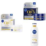 NIVEA Q10 Power Kırışıklık Karşıtı Gündüz Yüz Kremi SPF30 50 ml + Gece Bakım Kremi 50 ml + Sıkılaştırıcı Vücut Losyonu 250 ml