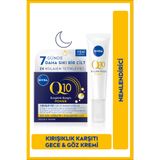 NIVEA Q10 Power Kırışıklık Karşıtı ve Yenileyici Gece Yüz Bakım Kremi 50ml ve Göz Bakım Kremi 15ml