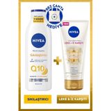 NIVEA Q10 Sıkılaştırıcı Losyon 250ml ve Luminous630 Leke Çatlak Karşıtı Vücut Kremi 200ml, Çanta Hediye