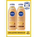 NIVEA Q10 Sıkılaştırıcı Ve Bronzlaştırıcı Vücut Losyonu 250ml, Kademeli Bronzluk, X2 Adet, Çanta Hediyeli