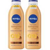 NIVEA Q10 Sıkılaştırıcı Ve Bronzlaştırıcı Vücut Losyonu 250ml, Kademeli Doğal Bronzluk, 7 Günde Sıkı Cilt, Açık ve Buğday Tenli Ciltler (2 paketi)