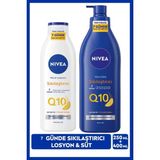 Nivea Q10 Sıkılaştırıcı Vücut Bakım Sütü 400ml ve Losyon 250ml, C Vitamini, Nemlendirici, İkili Paket, Kuru ve Normal Cilt