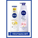 Nivea Q10 Sıkılaştırıcı Vücut Losyonu 250 ml, 10 Günde Sıkılaş+Kiraz Çiçeği&Jojoba Yağı Pump Losyon 400 ml