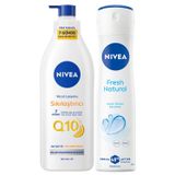 NIVEA Q10 Sıkılaştırıcı Vücut Losyonu 400 ml+ NIVEA Kadın Sprey Deodorant Fresh Natural 150 ml