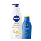 Nivea Q10 Sıkılaştırıcı Vücut Losyonu 400 Ml+Güneş Losyonu SPF50 100 ml