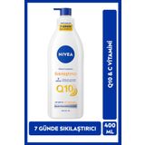 NIVEA Q10 Sıkılaştırıcı Vücut Losyonu 400ml, 7 Günde Sıkılaşma, 72 Saat Nemlendirici,C Vitamini,Esnek Cilt