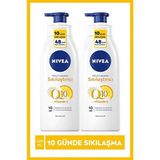 Nivea Q10 Sıkılaştırıcı Vücut Losyonu Pump 400 ml x2 Adet, 10 Günde Sıkılaşmış Ve Esnek Cilt