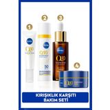 NIVEA Q10 SPF50 Güneş Koruyucu Yüz Bakım Kremi 40ml, Kırışıklık Karşıtı Serum 30ml,Göz Kremi ve Gece Kremi