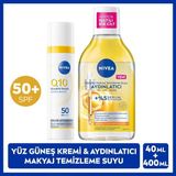 Nivea Q10 SPF50 Güneş Koruyucu Yüz Bakım Kremi 40ML ve Micellar Makyaj Temizleme Suyu 400ML