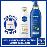 Nivea Q10 Vücut Bakım Sütü 400ML ve Vücut Losyonu 250ML, C Vitamini, 48 Saat Nemlendirici