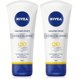 NIVEA Q10 Yaşlanma Karşıtı 3 Etkili El Kremi, 75 ml, Yoğun Nemlendirici (2 paketi)
