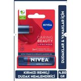 Nıvea Renkli Dudak Bakım Kremi,Kırmızı,4,8Gr,Nemlendirme,Spf30,Doğal Yağlar