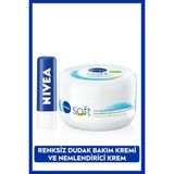 Nivea Renksiz Dudak Bakım Kremi 4.8gr ve Soft Nemlendirici Bakım Kremi 300ml Yüz, El ve Vücut İçin