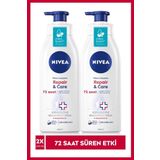 "NIVEA Repair & Care Vücut Losyonu 400ml x 2 Adet,Çok Kuru Ciltler için Yoğun Bakım ve Onarıcı Vücut Losyonu, Gergin ve Kuru Ciltte 72 Saat Rahatlama, Avantajlı Paket "