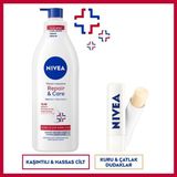 Nivea Repair&care Yoğun Nemlendirici Vücut Losyonu 400ML ve Nemlendirici Dudak Kremi, Kuru Cilt Bakım Seti
