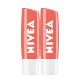 NIVEA Şeftali Nemlendirici Dudak Bakım Kremi Ve Parlatıcısı 4.8gr, Şeftali Kokusu, Mercan Renk, X2 Adet