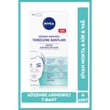 NIVEA Siyah Nokta ve Gözenek Arındırıcı Burun Bandı 4 Adet, T-Bant, Kir ve Yağ Temizleyici Yüz Bakım