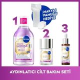 Nivea Skin Glow Aydınlatıcı Bakım Rutini, Makyaj Temizleme Suyu 400ML, Serum ve Tonik 100ML, Pamuk Hediye