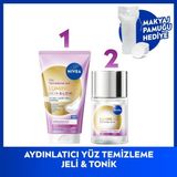 Nivea Skin Glow Aydınlatıcı Bakım Seti, Yüz Temizleme Jeli 150ML ve Peeling Etkili Tonik, Pamuk Hediye
