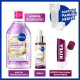 Nivea Skin Glow Parlaklık Etkili Micellar Makyaj Temizleme Suyu, Cilt Serumu,böğürtlen Dudak Krem ve Pamuk