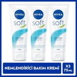 Nivea Soft 75 ml X3 Nemlendirici Bakım Kremi Ferahlatıcı Özellikli Yüz, Vücut ve El İçin - 3 LÜ