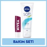 NIVEA Soft El Kremi 75ml,Dudak Bakım Nemlendirici Böğürtlen 4,8gr
