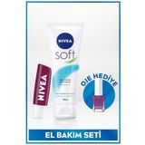 Nıvea Soft El Kremi 75ML,DUDAK Nemlendirici Böğürtlen 4,8gr, Oje Hediye