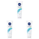 NIVEA Soft Krem 75 ml, Nemlendirici Bakım Kremi, Yüz, Vücut, El, Jojoba Yağı ve E Vitamini ile Cilt Bakımı, Anında Emilen Hafif Formül, Tüm Ciltler için (3 paketi)