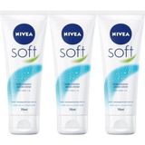 NIVEA Soft Nemlendirici Bakım Kremi, 75 ml, 3'lü Set