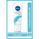 NIVEA Soft Nemlendirici Bakım Kremi 75ml, Jojoba Yağı,E Vitamini, Yüz Vücut El, Yumuşak Cilt Hissi