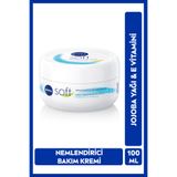NIVEA Soft Nemlendirici El Yüz ve Vücut Bakım Kremi 100ml, Jojoba Yağı, E Vitamini, Yumuşak Cilt Hissi