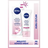 Nivea SPF15 Besleyici Gündüz Yüz Bakım Kremi 50ml, Kuru Ciltler, 24 Saat Nemlendirici, Badem Yağı