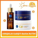 Nivea Spf15 Q10 Energy Gündüz Yüz Kremi 50ml, Gece Kremi 50ml Ve Çift Etkili Serum 30ml