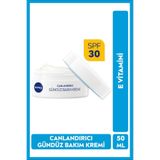 Nivea SPF30 Canlandırıcı Gündüz Yüz Bakım Kremi 50ML, Normal Ciltler, E Vitamini, 24 Saat Nemlendirici
