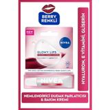 NIVEA SPF30 Glowy Lips Berry Nemlendirici Dudak Parlatıcısı ve Bakım Kremi 10 ml,Hyaluronik Asit,Gliserin