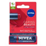 Nıvea Spf30 Kırmızı Renkli Dudak Bakım Kremi,4,8Gr,24 Saat Nemlendirme,E Vitamini,Organik Badem Yağı,Shea Yağı,Dudak Ve Yanaklar İçin,Allı