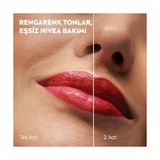 NIVEA SPF30 Kırmızı Renkli Dudak Bakım Kremi,4,8gr,24 Saat Nemlendirme,E Vitamini,Organik Badem Yağı,Shea Yağı,Dudak Ve Yanaklar İçin,Allık Etkisi,Mineral Yağı Bulunmaz