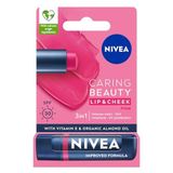 NIVEA SPF30 Pembe Renkli Dudak Bakım Kremi,4,8gr,24 Saat Nemlendirme,E Vitamini,Organik Badem Yağı,Shea Yağı,Dudak Ve Yanaklar İçin,Allık Etkisi,Mineral Yağı Bulunmaz