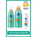Nivea SPF50 Derma Skin Clear Sivilce Karşıtı Güneş Koruyucu Krem 40ml, Yüz Temizleme Jeli ve Tonik, Pamuk