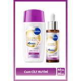 Nivea SPF50+ Güneş Koruyucu LUMINOUS630 Skin Glow Aydınlatıcı Yüz Kremi 40ML ve Serum 30ML, Cam Cilt