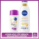 Nivea SPF50+ Güneş Koruyucu LUMINOUS630 Skin Glow Yüz Kremi 40ML ve Q10 Sıkılaştırıcı Vücut Losyonu 250ML