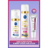 Nivea SPF50 LUMINOUS630 Leke Karşıtı Gündüz Yüz Kremi, Cilt Serumu ve Berry Nemlendirici Dudak Parlatıcı
