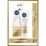 NIVEA SPF50+ Luminous630 Leke Karşıtı Yüksek Güneş Koruyucu Yüz Kremi 40ml, Hyalüronik Asit, E Vitamini