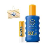 Nıvea Sun 200 ml Koruma ve Nem Vücut Spreyi Kuru Ciltler İçin Yüksek SPF50 Dudak Bakım Kremi
