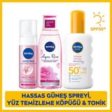 NIVEA SUN Anında Güneş Koruyucu Vücut Spreyi 200ml SPF50, Yüz Temizleme Köpüğü, Tonik 200ml
