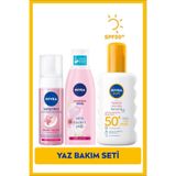 NIVEA Sun Anında Güneş Koruyucu Vücut Spreyi Spf50 200ml, Yüz Temizleme Köpüğü, Tonik 200ml, Hassas Cilt